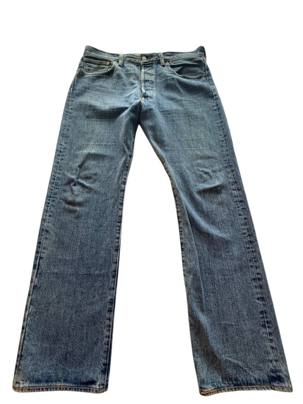 Levis 501 Jeans Mens 34x30 Blue Button Fly Pants Work Faded Farm Worn